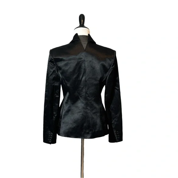 THEYSKENS THEORY JUX SATEEN CROPPED LONG SLEEVE BLACK BLAZER - Picture 8 of 15